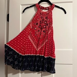 High Neck Low Back Bandana Top